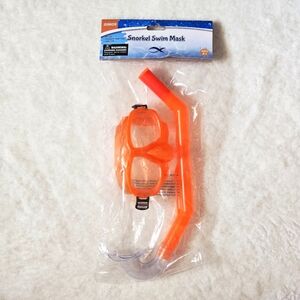 NEW Kids Goggles Mask and Snorkel Combo Snorkeling Set Neon Orange Swim Gear 4+